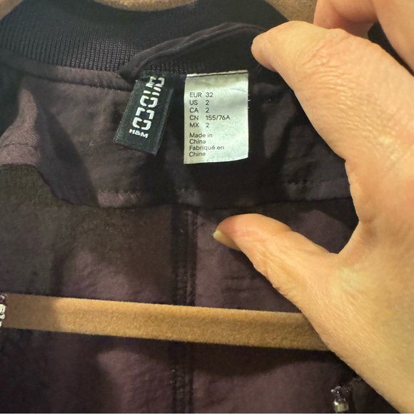 H&M Women's Dark Purple Bomber Jacket - Picture 2 of 3